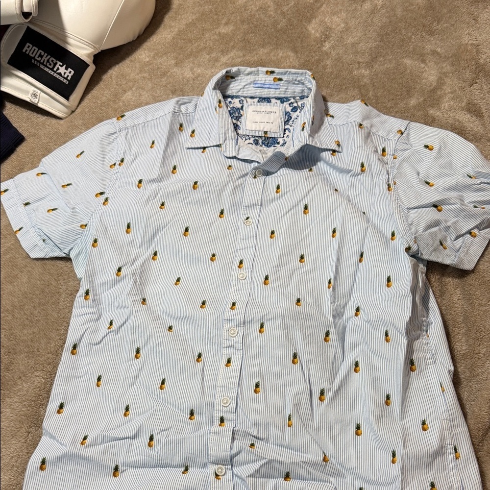 Denim & Flower Blue Pineapple Print Shirt